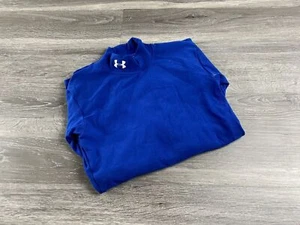 UNDER ARMOUR Mock Neck Royal Blue Pullover Activewear Shirt Girl's Size Large - Picture 1 of 7