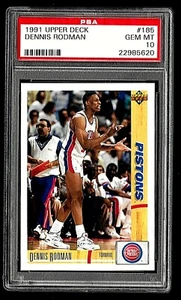 1991 UPPER DECK BASKETBALL CARD #185 HOF DENNIS RODMAN PSA 10 DETROIT PISTONS - Picture 1 of 5