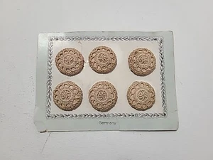 6 Vintage Germany Handmade Hand Crocheted Ivory Lace Buttons 1.125" Inch - Picture 1 of 10