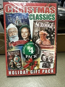 Christmas Classics Dvd 4 Pack Holiday Gift Set Scrooge Miracle On 34th Street  - Picture 1 of 2
