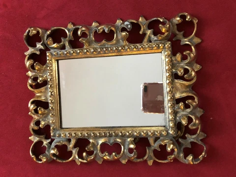 Antique Signed NB & W Gold Gild ORMOLU DORE Dresseq Mirror Cover