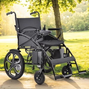 Electric Wheelchair Folding Long Range Lithium Power Motorised Foldable Black AU - Picture 1 of 14