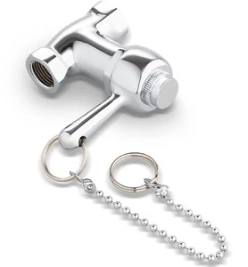Selfclosing Shower Valve With Pull Chain Chrome Indoor Or Outdoor Use - Picture 1 of 9