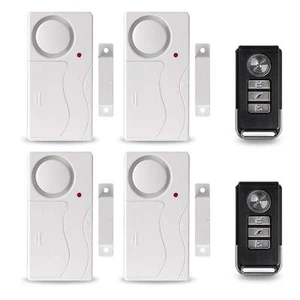 Security Alarmanlage Tür Fenster Alarm 110dB Sirene 4 Sensoren 2 Fernbedienungen - Bild 1 von 11