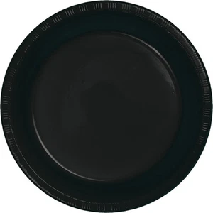 Small 7" Plastic Disposable Plates -Vibrant Solid Colors Appetizer Dessert Party - Picture 1 of 22