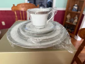 4 BOXS Noritake Dinnerware 5-Piece Porcelain Platinum Service for 1 - Picture 1 of 4