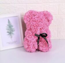 Rose Flower Teddy Bear Gift for Birthday Valentine Graduation Dance Prom - Pink