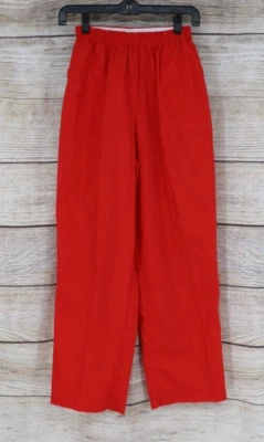 Pantalones de pierna recta vintage para mujer talla 12 Petite tiro alto rojos Foto 1 de 4