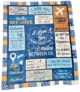 Distance Love Decke Herren Ehemann Freund Freund blau 60x50 cm - Bild 1 von 3