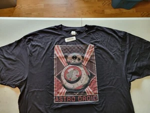 MEN'S STAR WARS ASTRO DROID SIZE 5XL GRAPHIC SHORT SLEEVE T-SHIRT COLOR IS BLACK - Picture 1 of 8