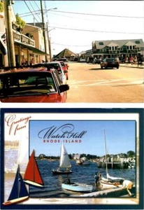 2~4X6 Postcards Watch Hill, RI Rhode Island BAY STREET SCENE & HARBOR~Sailboats - Picture 1 of 5