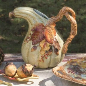 Fitz & Floyd HARVEST Gourd Pitcher Autumn Fall Thanksgiving 48 oz 1993 - Picture 1 of 11
