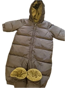Baby Gap Down Snowsuit 12M Navy Infant Bunting Winter Warm Hooded With Booties - Picture 1 of 4