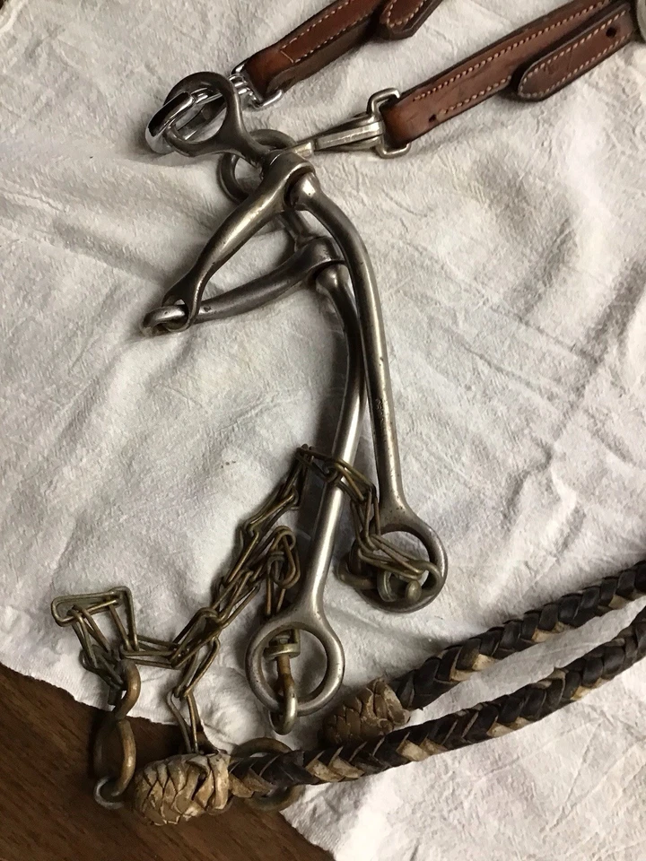Совершенно новый кожаный наголовник Tory Crookett бит для ловли кожи круглые плетеные вожжи - Изображение 1 из 4