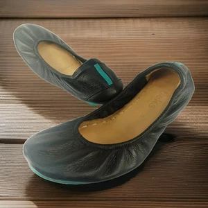 Tieks by Gavrieli Black Leather Ballet Flats Foldable Shoes Size 6 - Picture 1 of 17
