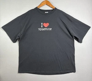 Vintage Y2K I Heart Yosemite National Park T Shirt Sz 2XL Black Travel Tee VTG - Picture 1 of 22