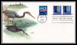 US FDC # 3207 (5c) Wetlands  Fleetwood pair S.Cancel 1998, 9Q1886 - Picture 1 of 1