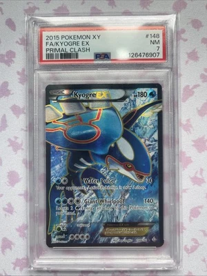 2015 POKEMON XY PRIMAL CLASH #148 FULL ART/KYOGRE EX PSA 7 - Image 1 of 2