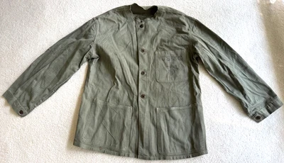 Vintage WW2 1940s USMC P-41 HBT Herringbone Marine Corps Shirt Jacket LARGE SIZE - Image 1 of 4