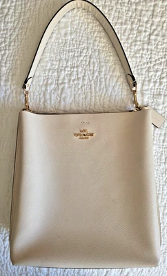 Coach Town Mollie Bucket Shoulder Bag Chalk White Ivory Leather CA214 - Image 1 of 4