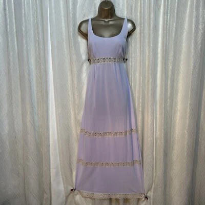Vtg S M Lavender Nightgown Lace bodice Gown Negligee Gossard Negligee Sweet - Image 1 of 4