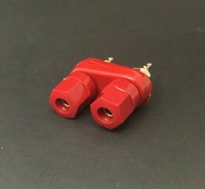 1x Red Red Dual Binding Post - 6/32" Thread -  SPC 15285RR - New - Picture 1 of 2