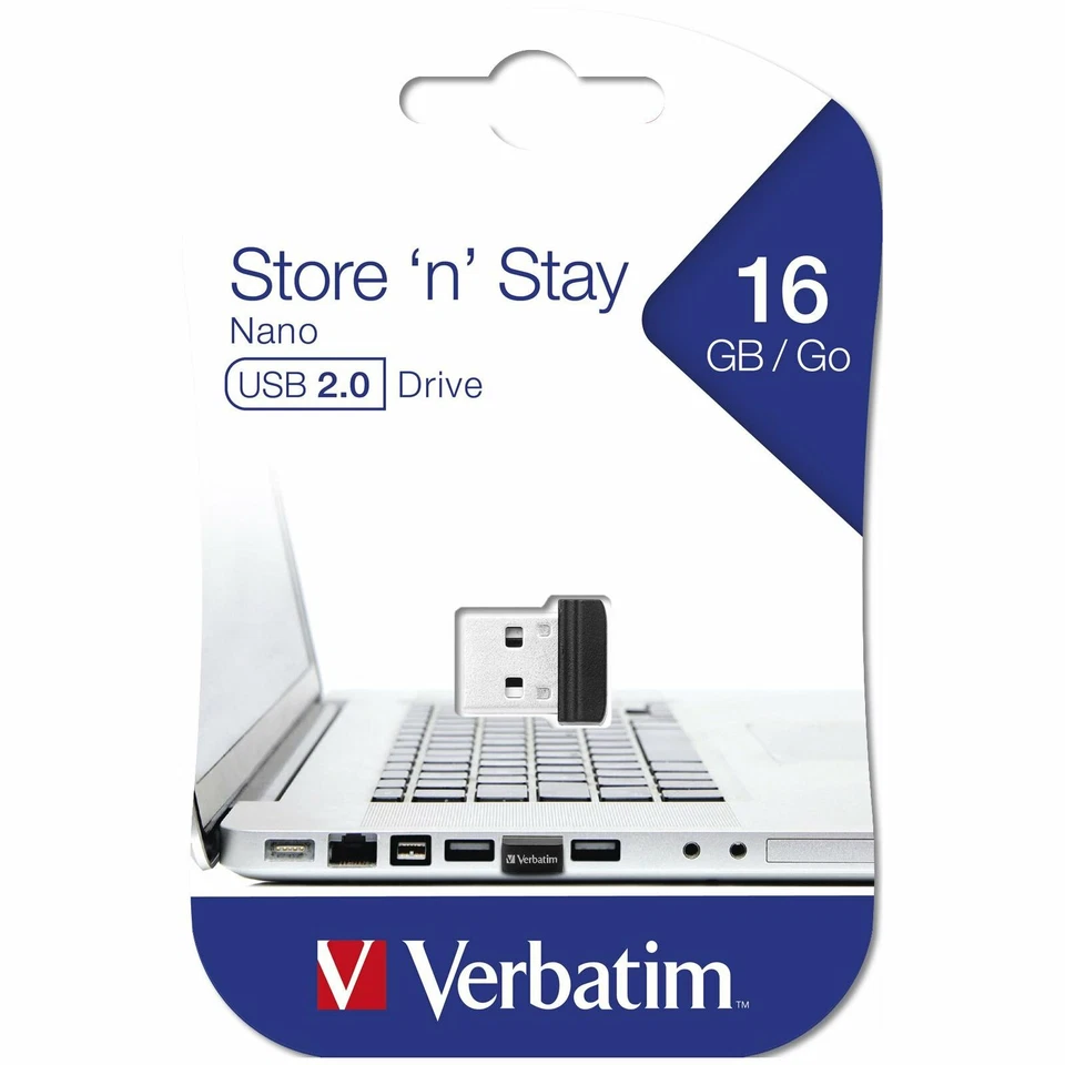 Clef usb 16go Verbatim cle usb 16 go Store N'Stay Nano slim mini USB 2.0 - Photo 1/4