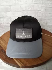 PGA Tour Men's Adjustable Fade Logo Golf Hat, Brand New Black and Gray Cap - Picture 1 of 8