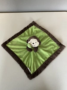 Carters Monkey Lovey Baby Manta de seguridad de peluche verde y marrón - Imagen 1 de 3