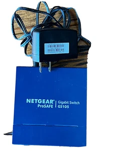 NetGear ProSafe 5-Port Gigabit Switch GS105 v5 & Power Adapter Blue - Picture 1 of 10