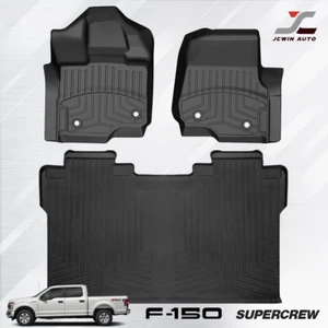 For 2015-2018 F-150 SuperCrew Custom Fit Durable Rubber Floor Mats - Imagen 1 de 8