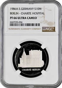 Germany - GDR 10 mark 1986, NGC PF66 UC, "Berlin - Charite Hospital" - Picture 1 of 2