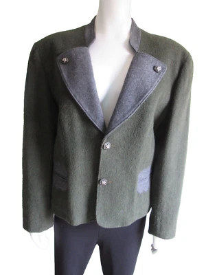De colección. Blazer Liz Wear Mujer Talla 10 Mezcla de Lana Botón Academia Verde Traje Chaqueta Foto 1 de 4