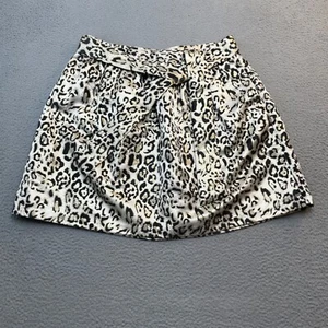 Crown Ivy Skirt Women 14 Metallic Black Silver Gold Leopard Full Bow Knee Length - Picture 1 of 16