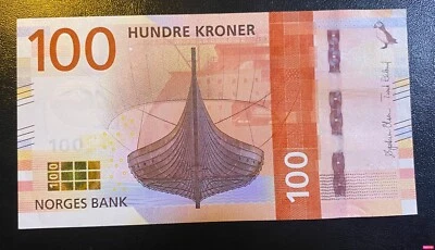 Norway, 100 Kroner, 2016, P-54, UNC Banknote - Image 1 of 2