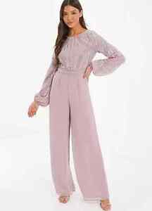 Pink Embellished Jumpsuit by Quiz - Size 10 - BNWOT - RRP £80