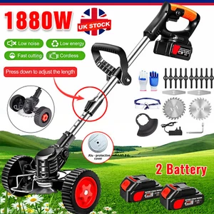 Cordless Strimmer Grass Trimmer,800W Electric Weed Cutter Edger with 13 x Blades - Picture 1 of 11