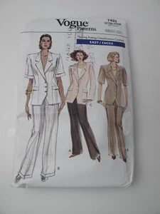7422 Vogue 80er Jahre Easy Jacke Hose Muster Gr. 18-22 (O) - Bild 1 von 5