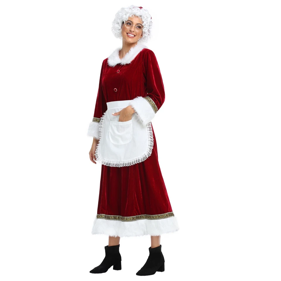 Women Mens Christmas Santa Claus Holiday Party Cosplay Costumes Fancy Dress - Image 1 of 1