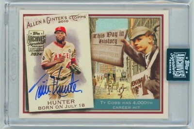 2024 Topps Archives Torii Hunter 1/1 Auto Signature 2010 Allen & Ginter 1 of 1 - Image 1 of 4