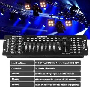 192 Channels DMX-512 Controller Console For Stage Light DJ Disco Bar Party - Picture 1 of 15