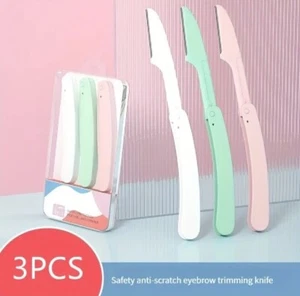 3 Piece Set Portable Eyebrows Trimmer Razor Exfoliating Multi-Purpose Razor - Picture 1 of 5