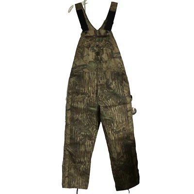 Liberty Realtree Camo Uninsulated Bib Overalls 8-Pocket Button Fly Sz L USA - Image 1 of 4