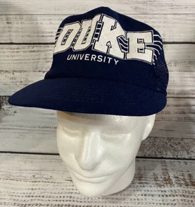 Vintage 80s Duke Blue Devils 7 1/8-7 3/4 Snapback Mesh Hat NCAA Duke University - Picture 1 of 8