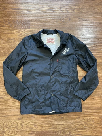 Levis Snap Front Windbreaker XS San Antonio Spurs NBA Long Sleeve Black Cover