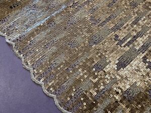 Gold Sequins Embroidered Lace fabric 50” Width 1 Yard