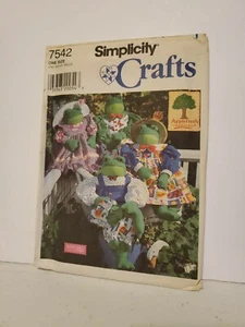 Simplicity Pattern Craft 7542 Frogs Clothes 30" Top Pants Hat Pinafore NEW VTG - Picture 1 of 3