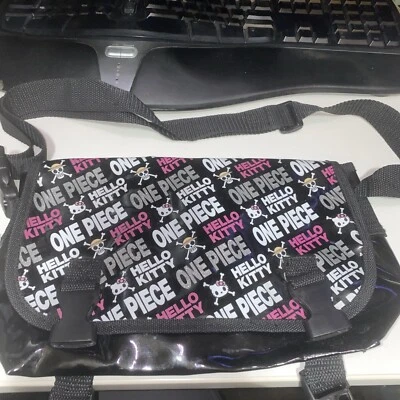 One Piece x Hello Kitty 2011 Black Patent Messenger Bag New Flaws - Image 1 of 4