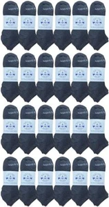 24 Pairs of Low Cut Ankle Socks for Big Kids Boys Girls, Bulk Pack Sock Size 6-8 - Picture 1 of 3