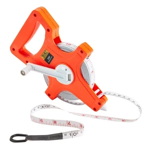 Cinta métrica de carrete abierto de cinta de 100 pies de largo para topografía de edificios, pista y campo - Imagen 1 de 10